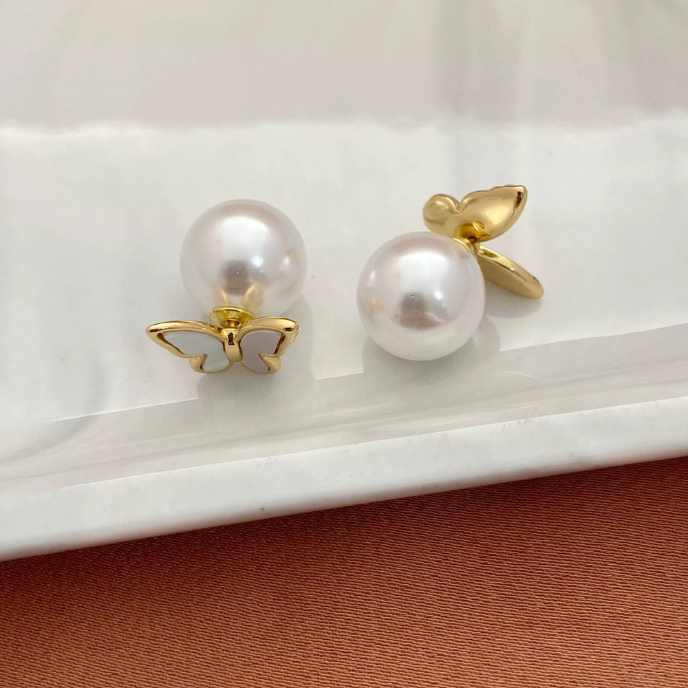 Kate SPADE Natural Shell Butterfly Earrings Metal - Picture 3 of 6